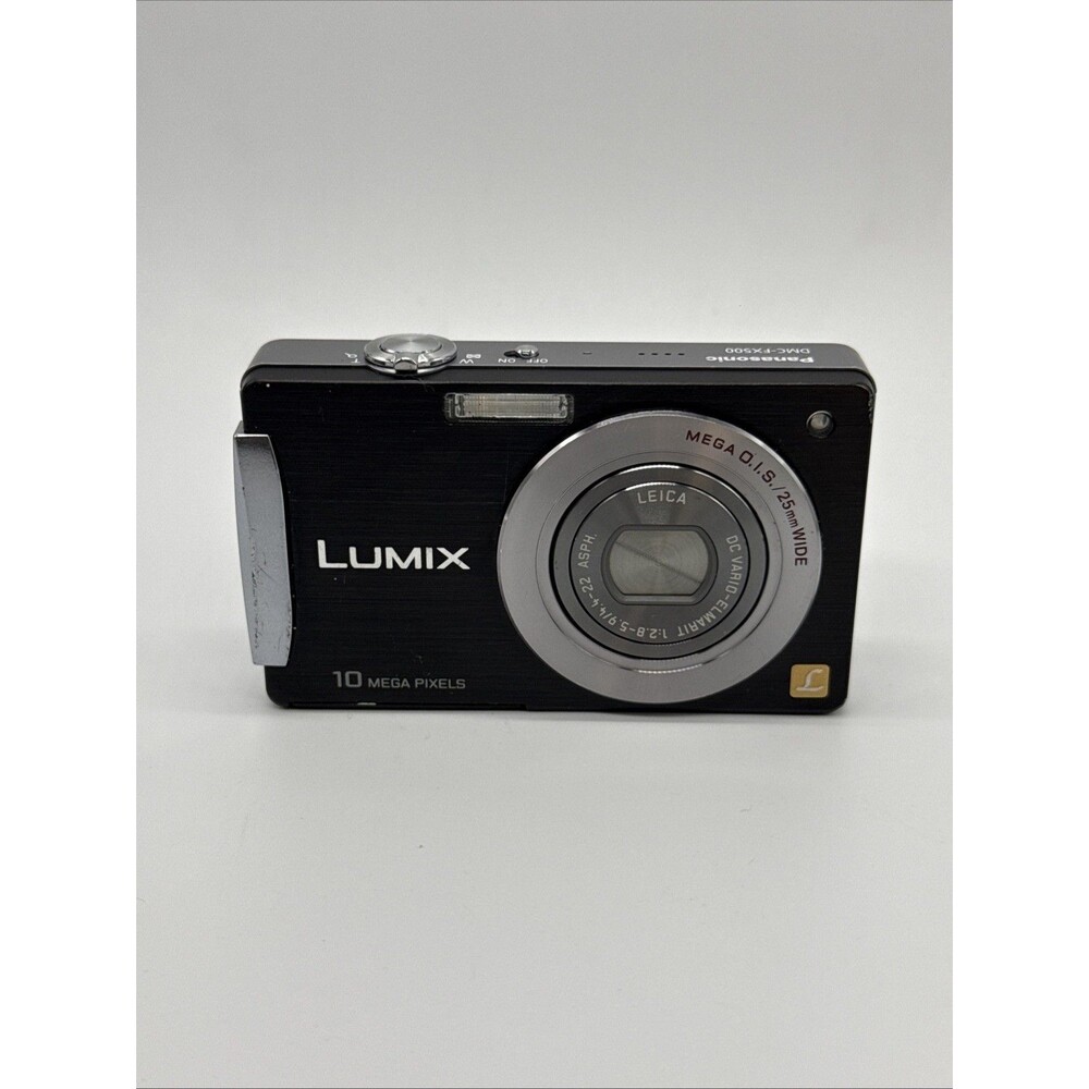 Panasonic Lumix DMC-FX500 10.1MP Digital Camera Black w/ 2 Batteries & Charger